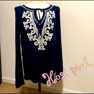 Inc International Concepts Navy Blouse Med…